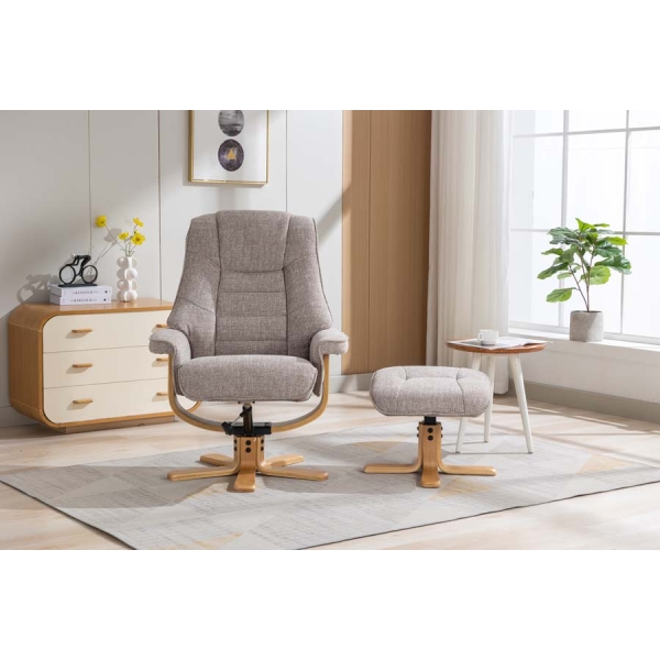 Global Furniture Alliance Sardinia Swivel Recliner and Footstool - Image 36