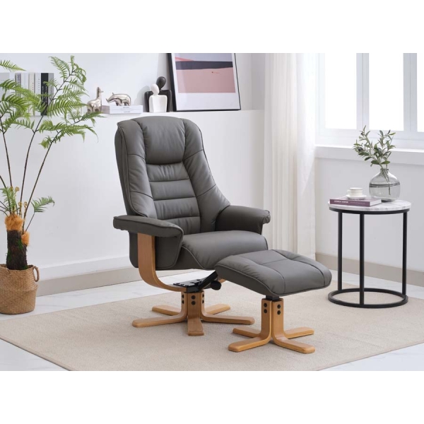 Global Furniture Alliance Sardinia Swivel Recliner and Footstool - Image 43