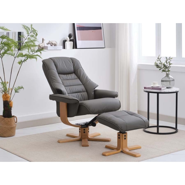 Global Furniture Alliance Sardinia Swivel Recliner and Footstool - Image 44