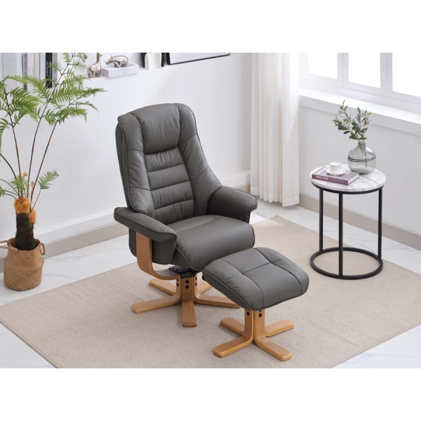 Global Furniture Alliance Sardinia Swivel Recliner and Footstool - Image 45
