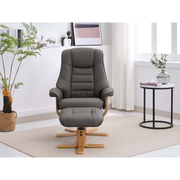 Global Furniture Alliance Sardinia Swivel Recliner and Footstool - Image 47