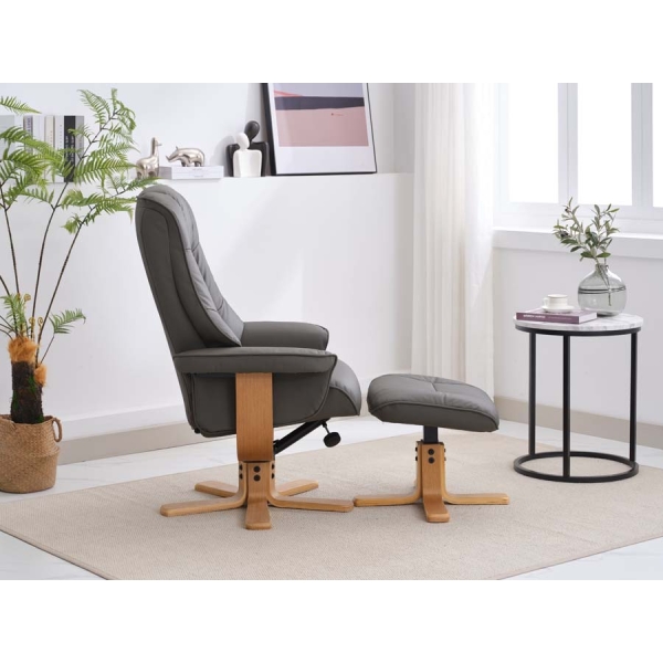 Global Furniture Alliance Sardinia Swivel Recliner and Footstool - Image 49