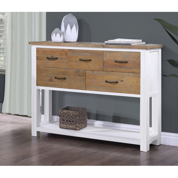 Baumhaus Splash of White - Sideboard / Console Table with wicker baskets