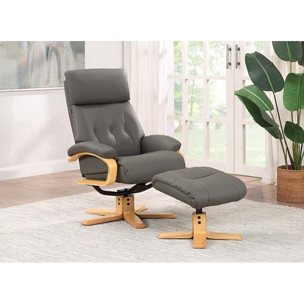 Global Furniture Alliance Vienna Swivel Recliner & Footstool - Available in 7 Colours - Image 4