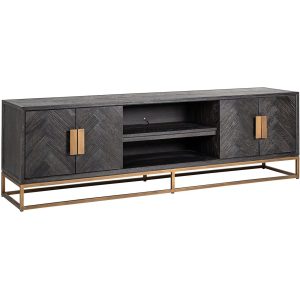 Richmond Interiors Blackbone 4 Door TV Unit - Brushed Gold
