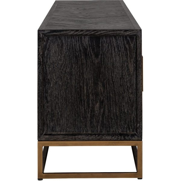 Richmond Interiors Blackbone 4 Door TV Unit - Brushed Gold - Image 3
