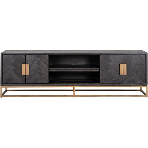 Richmond Interiors Blackbone 4 Door TV Unit - Brushed Gold - Image 5