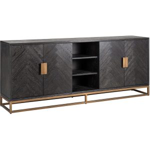 Richmond Interiors Blackbone 4 Door Sideboard - Brushed Gold