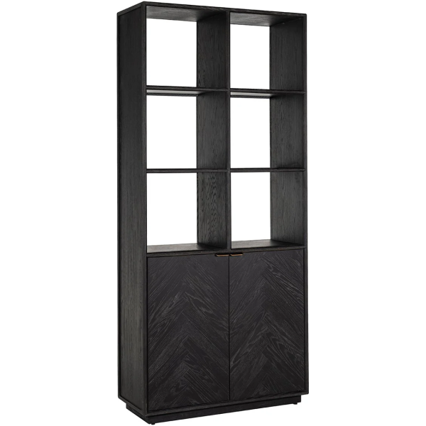 Richmond Interiors Blackbone 2 Door Bookcase - Brushed Gold