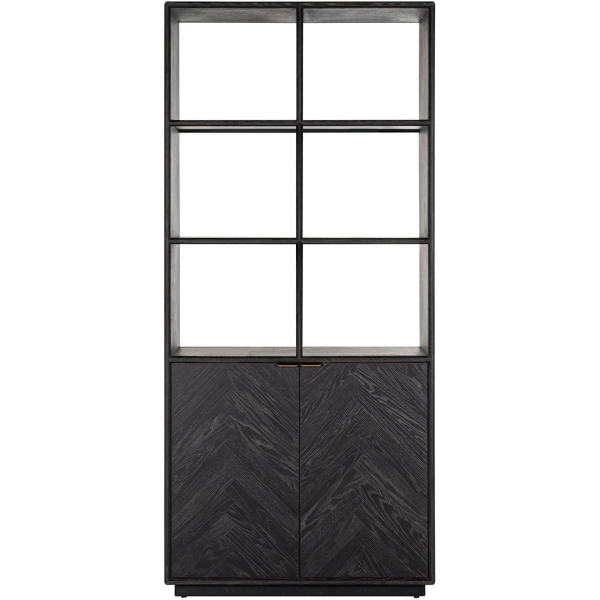 Richmond Interiors Blackbone 2 Door Bookcase - Brushed Gold - Image 4