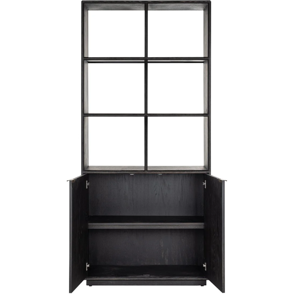Richmond Interiors Blackbone 2 Door Bookcase - Brushed Gold - Image 5
