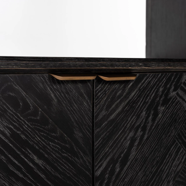 Richmond Interiors Blackbone 2 Door Bookcase - Brushed Gold - Image 7