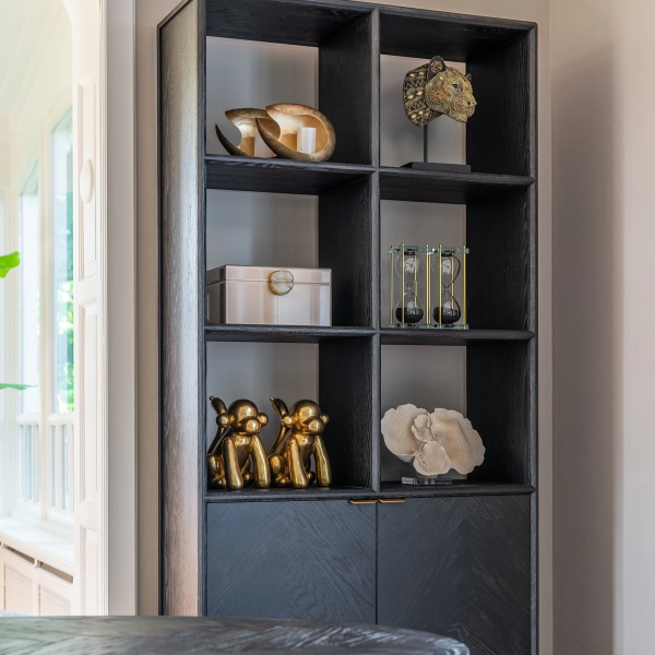 Richmond Interiors Blackbone 2 Door Bookcase - Brushed Gold - Image 9