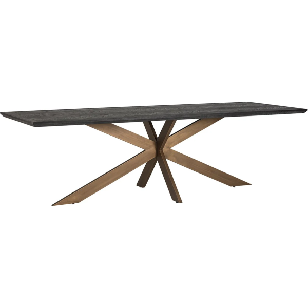 Richmond Interiors Blackbone Dining Table 260cm - Brass & Black