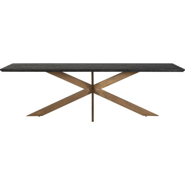 Richmond Interiors Blackbone Dining Table 260cm - Brass & Black - Image 3