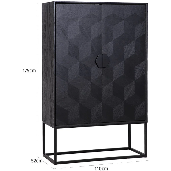 Richmond Interiors Blax 2 Door Cupboard - Black - Image 7