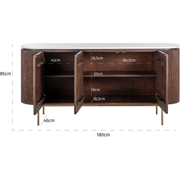 Richmond Interiors Barkley Sideboard – 3 Doors - Image 5
