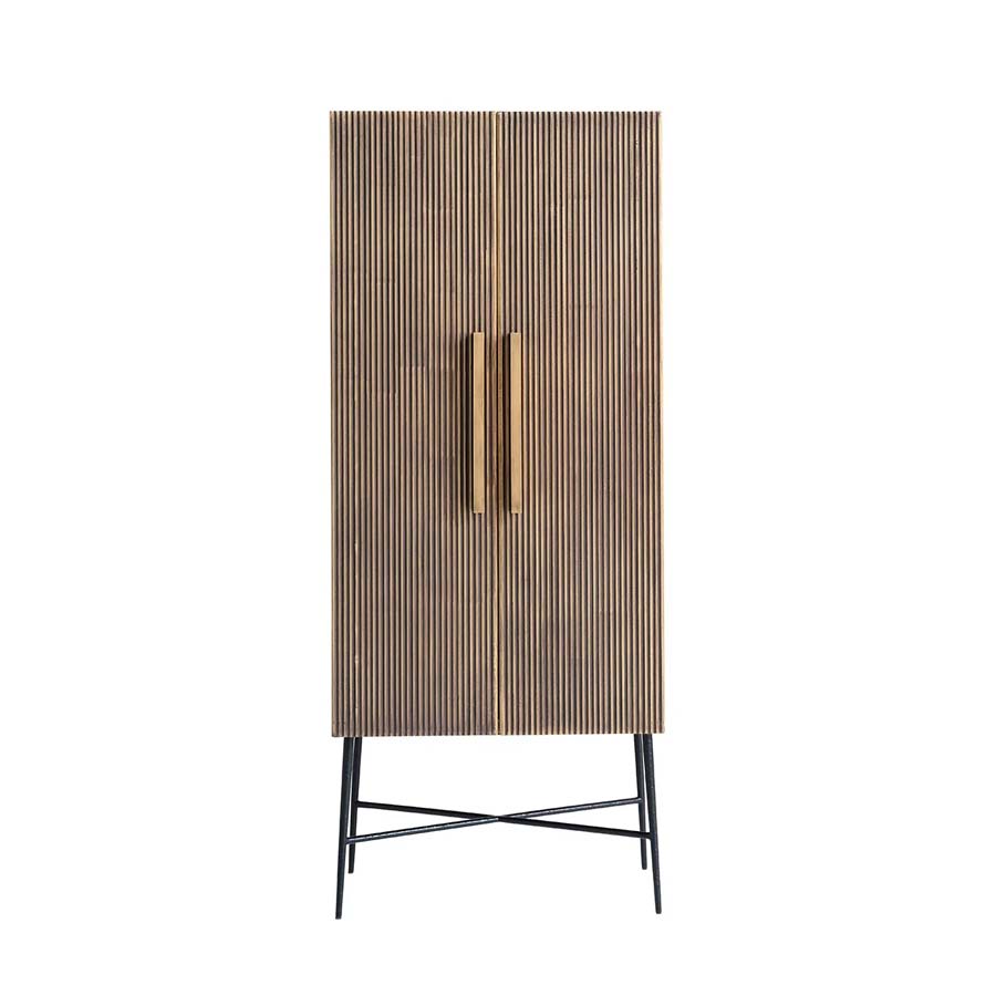 Richmond Interiors Ironville Brass and Birch Cabinet