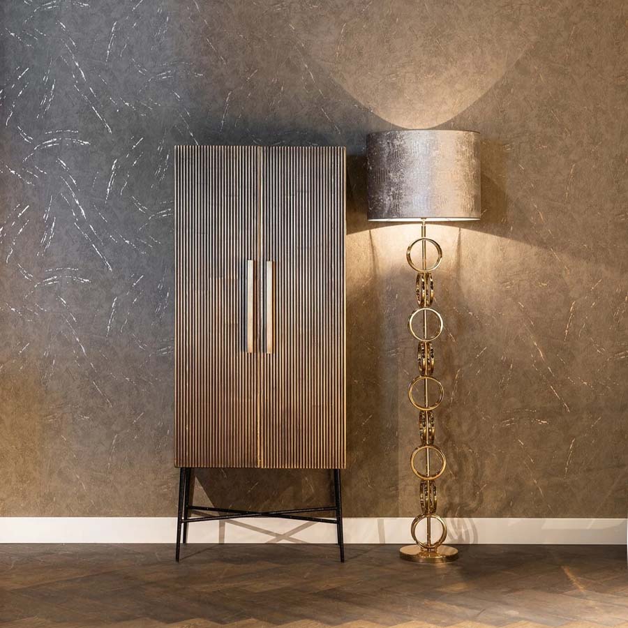 Richmond Interiors Ironville Brass and Birch Cabinet