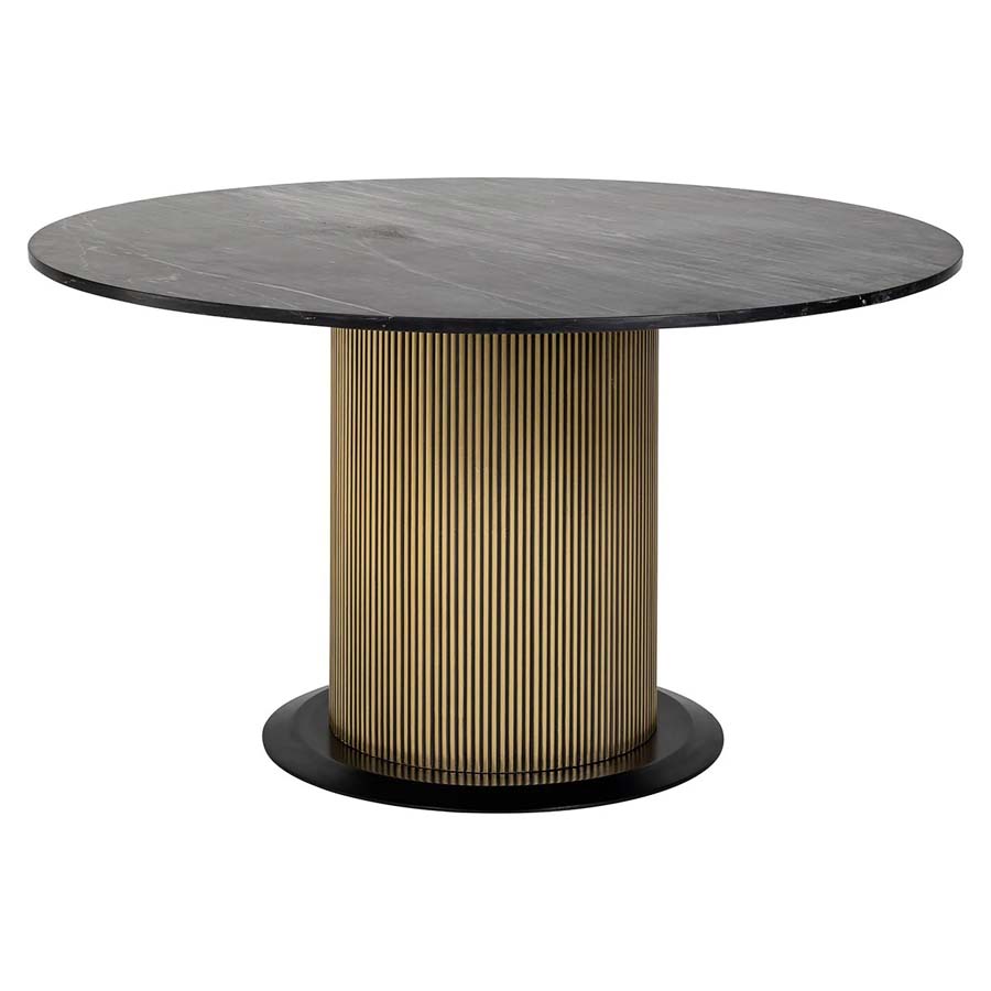 Richmond Interiors Ironville Round Dining Table 140cm - Brass