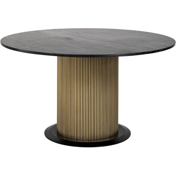 Richmond Interiors Ironville Round Dining Table 140cm - Brass