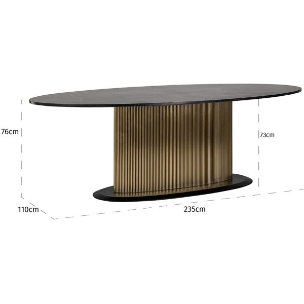 Richmond Interiors Ironville Oval Dining Table - 235cm - Image 4