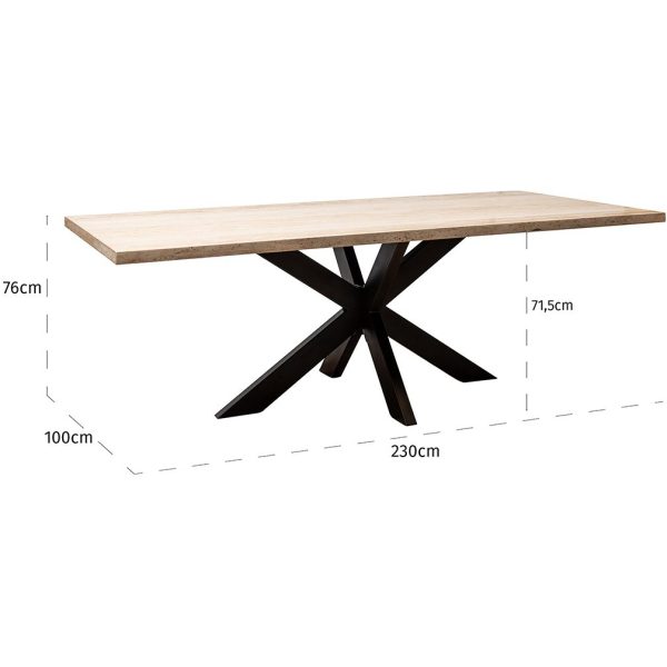 Richmond Interiors Avalon 6 Seater Dining Table 230cm - Travertine - Image 6