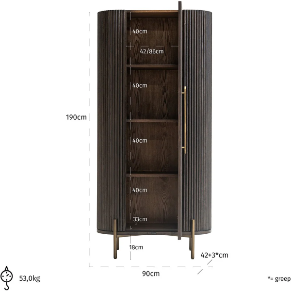 Richmond Interiors Luxor 1 Door Tall Cabinet - Image 5