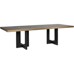 Richmond Interiors Cambon Dining Table - Coffee Brown & Black - Small