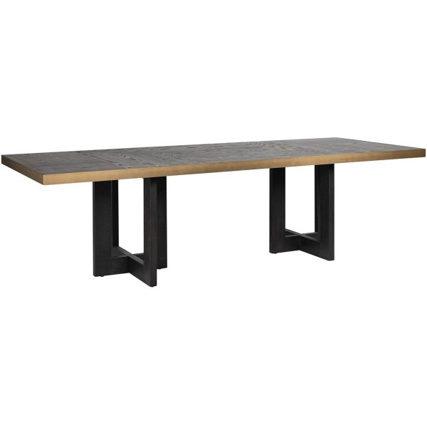 Richmond Interiors Cambon Dining Table - Coffee Brown & Black - Small