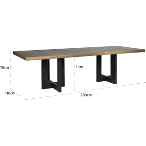 Richmond Interiors Cambon Dining Table - Coffee Brown & Black - Small