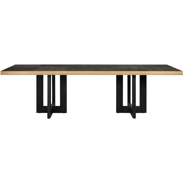 Richmond Interiors Cambon Dining Table - Coffee Brown & Black - Small - Image 4