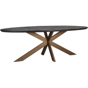 Richmond Interiors Blackbone Oval Dining Table 260cm - Brass & Black