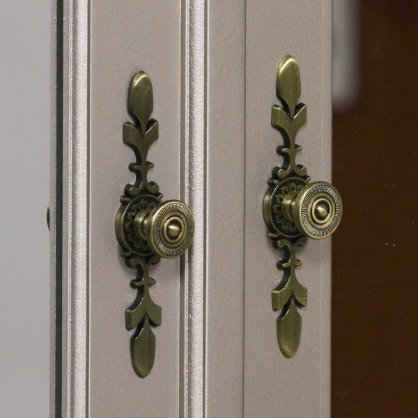 French Anitque Silver Double  Mirrored  Door Armoire - Image 7