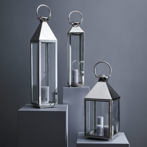 Libra Interiors Brompton Square Nickel Lantern - Image 8