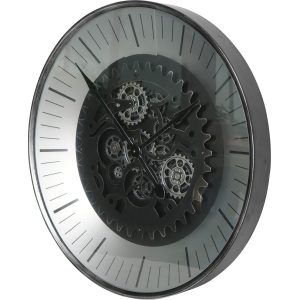Libra interiors  Palladium Wall Clock with moving Dials Black Nickel 100cm