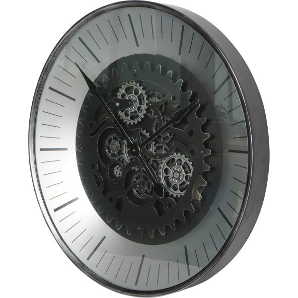 Libra interiors  Palladium Wall Clock with moving Dials Black Nickel 100cm - Image 3