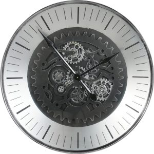 Libra interiors  Palladium Wall Clock with moving Dials Black Nickel 100cm