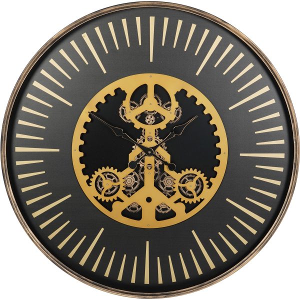 Libra Interiors  Palladium Wall Clock with Centre Moving Dials 100cm