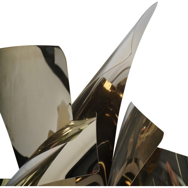 libra interiors  Stainless Steel Abstract Slice Wall Art - Image 4