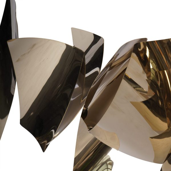 libra interiors  Stainless Steel Abstract Slice Wall Art - Image 5