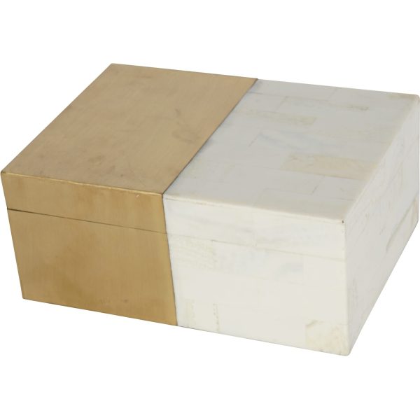 Libra Interiors Brass and White Decor Storage Box