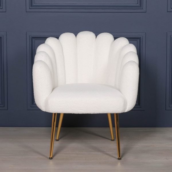 Boucle White Dining / Bedroom Chair - Image 3