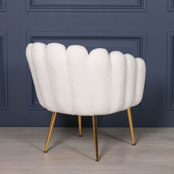 Boucle White Dining / Bedroom Chair - Image 4