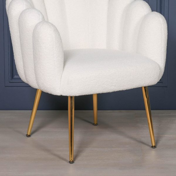 Boucle White Dining / Bedroom Chair - Image 5