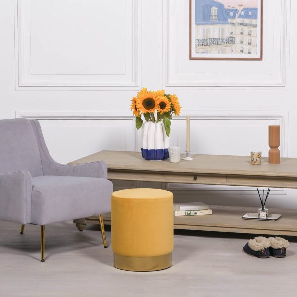 Mustard Round Stool - Image 4