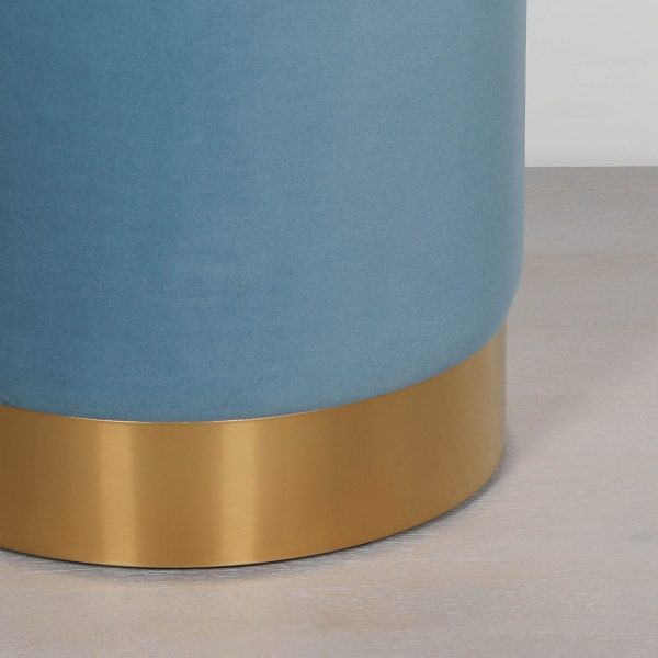 Ocean Blue Round Stool - Image 3