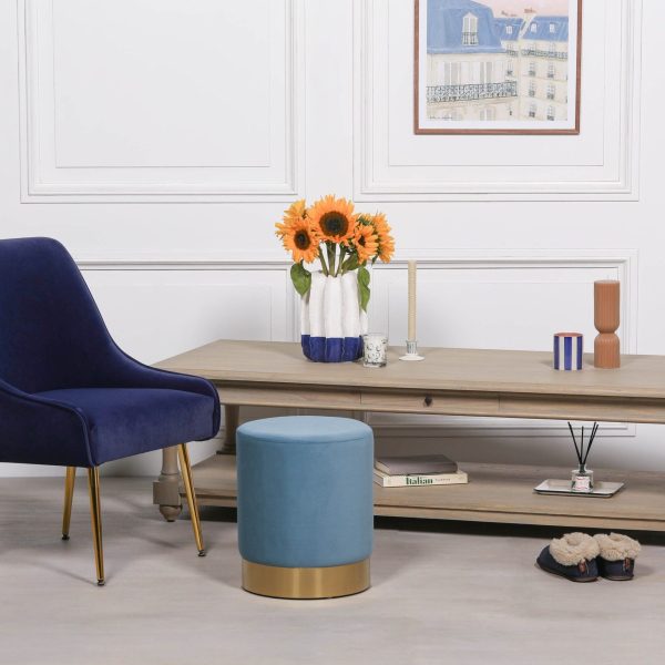 Ocean Blue Round Stool - Image 4