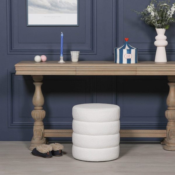 Boucle Beehive Round Stool - Image 3