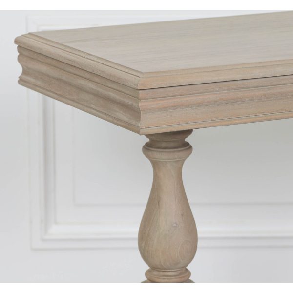 Rustic Wooden Intricate Carved Console with Drawer - Image 5